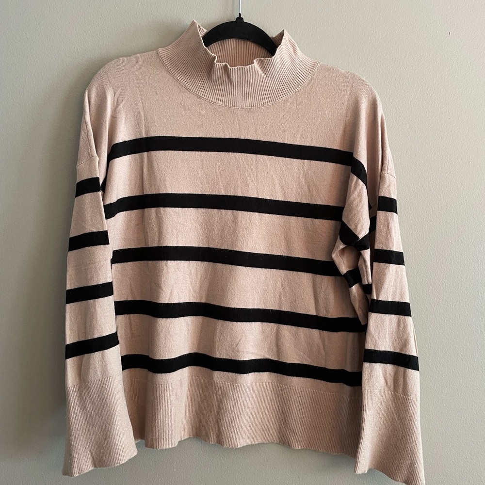 Soft Striped Mockneck Sweater